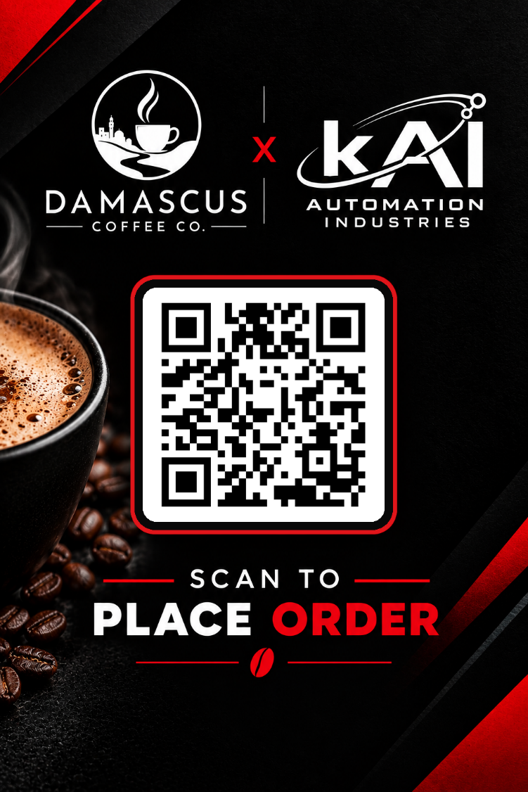 Damascus Coffee QR code ordering system